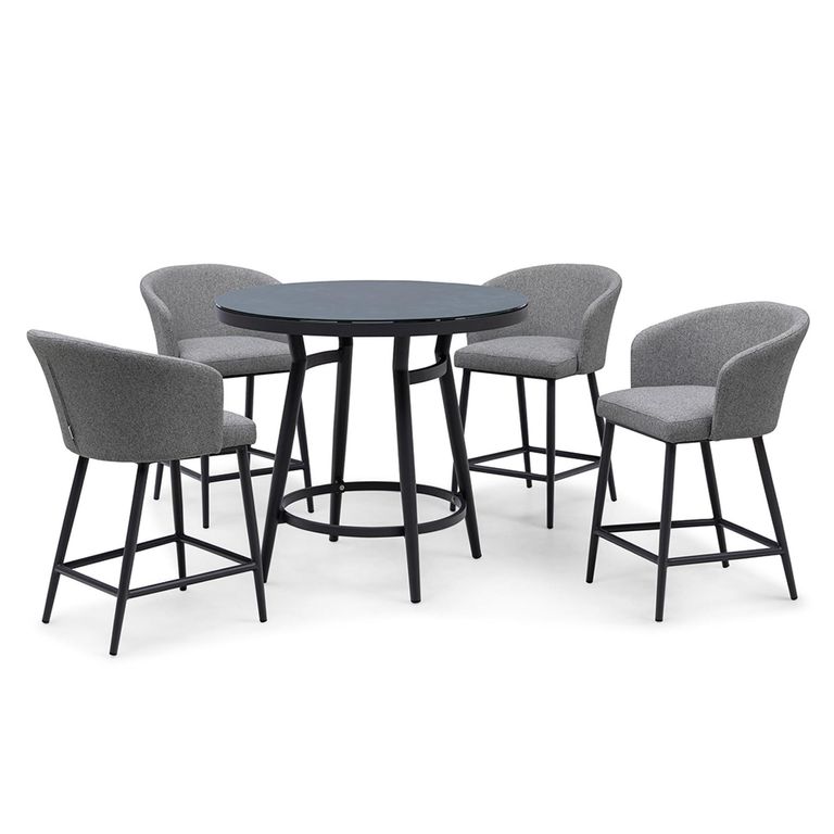 Zen Garden Bar Set - 4 Seater - Zinc Grey
