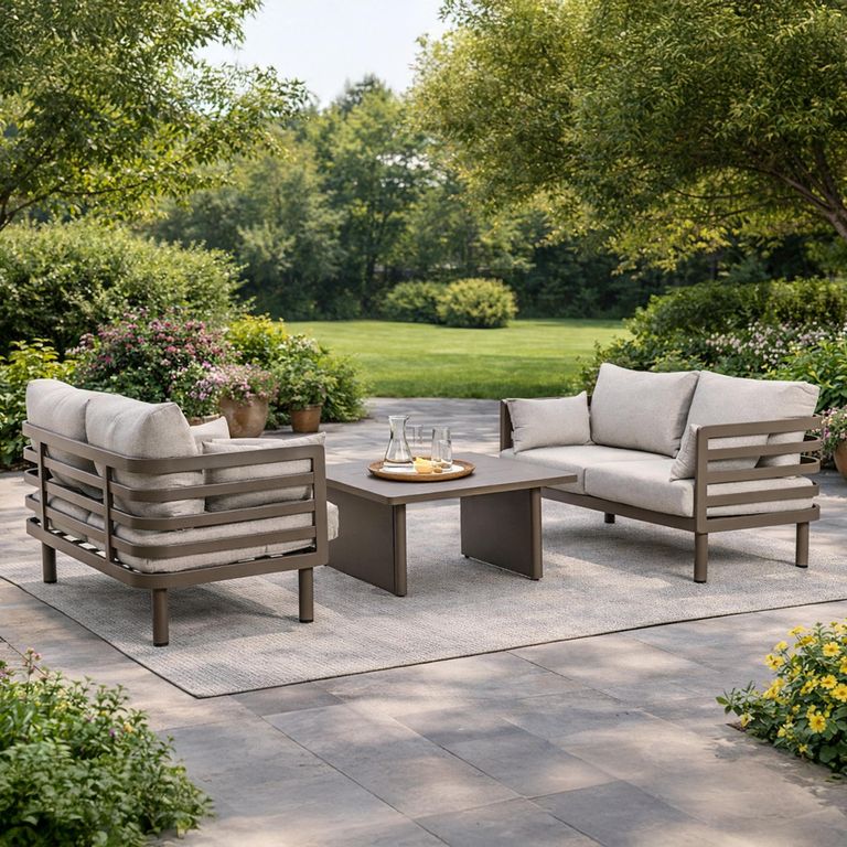 Metro Garden Sofa Set - 4 Seater - Coffee Table - Cafe