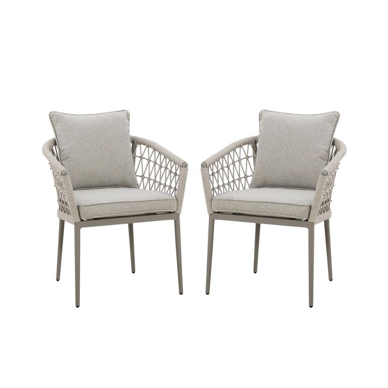 Monaco Garden Dining Armchair - Set of 2 - Cool Linen