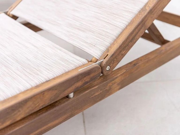 Bolney Adjustable Sling Sunbed - Garden - Acacia Wood