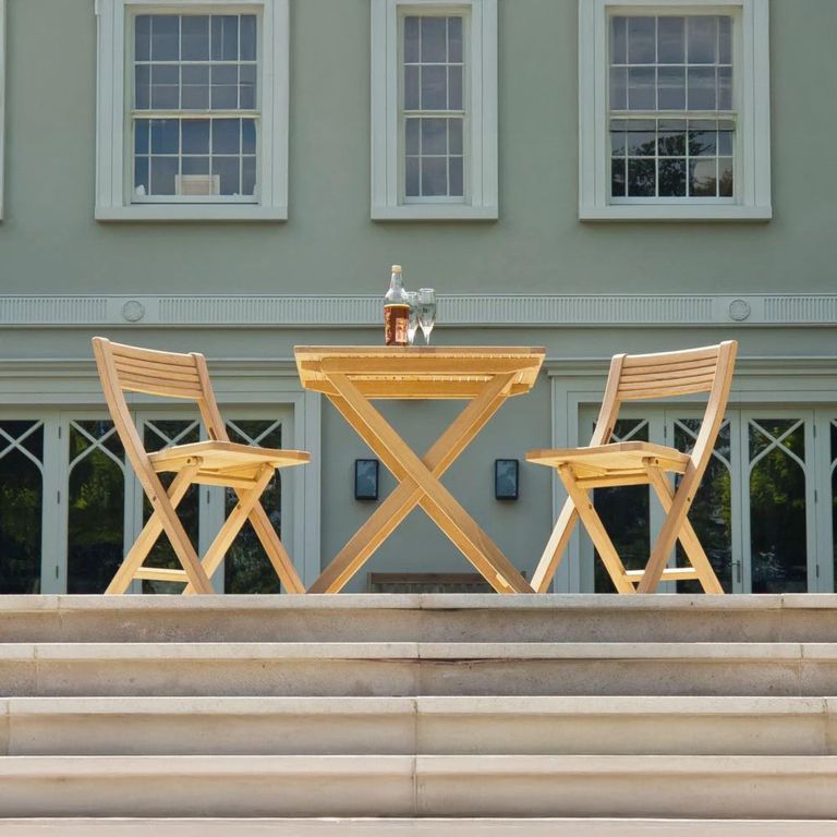 Roble Wood 2 Seater Folding Square Garden Tea Set