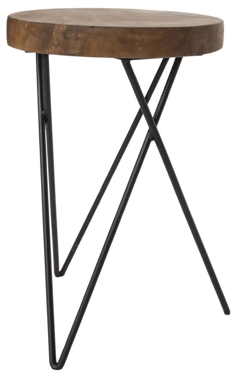 Belfort Teak Wood Round Stool