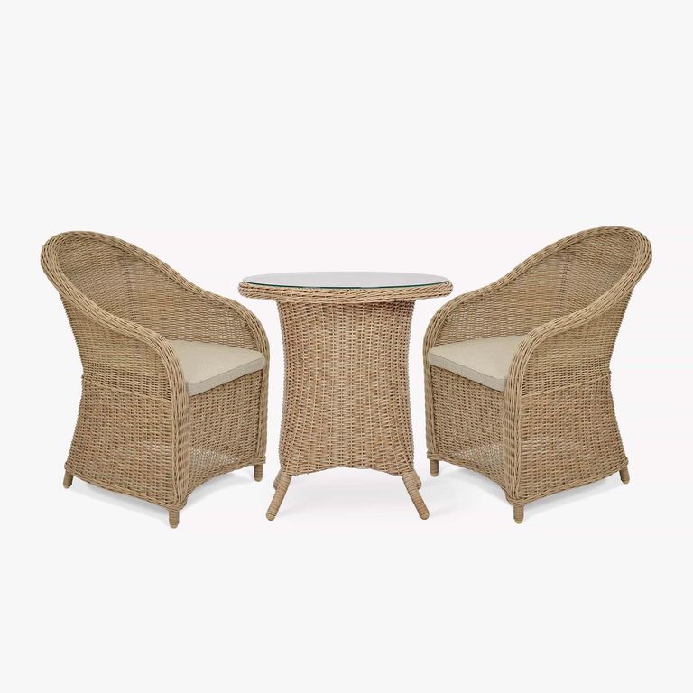 Brayford Outdoor Bistro Set Natural Rattan