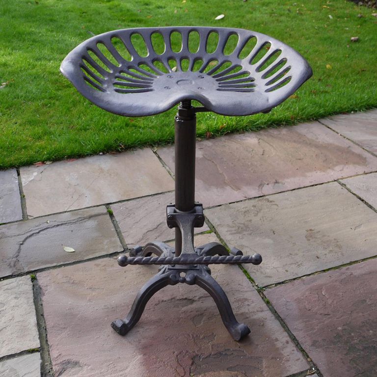 Adjustable Stool - Metal Tractor Seat