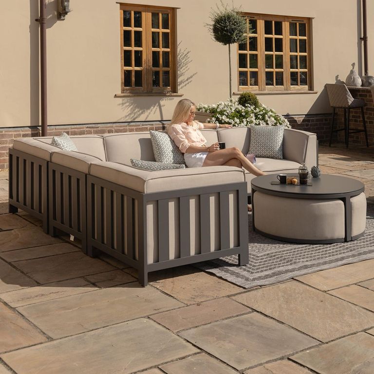 Ibiza Medium Corner Garden Sofa Set - Oatmeal