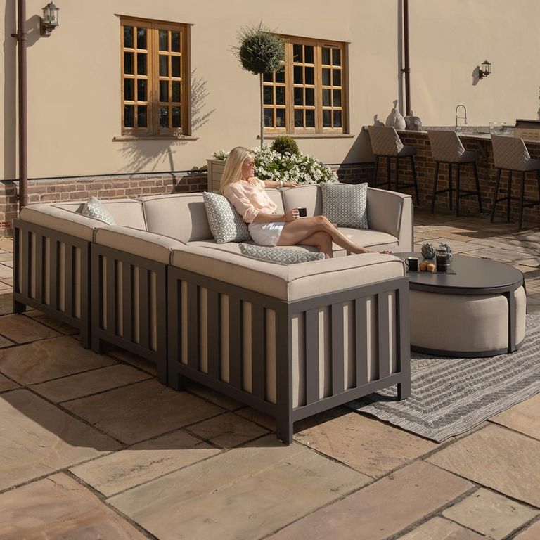 Ibiza Medium Corner Garden Sofa Set - Oatmeal