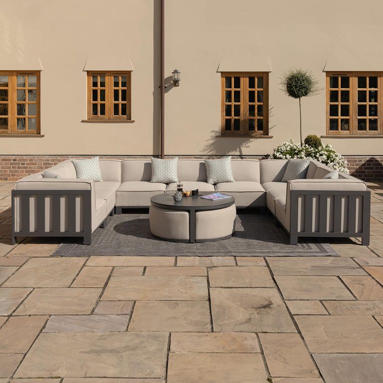 Ibiza U Shape Garden Sofa Set - Oatmeal