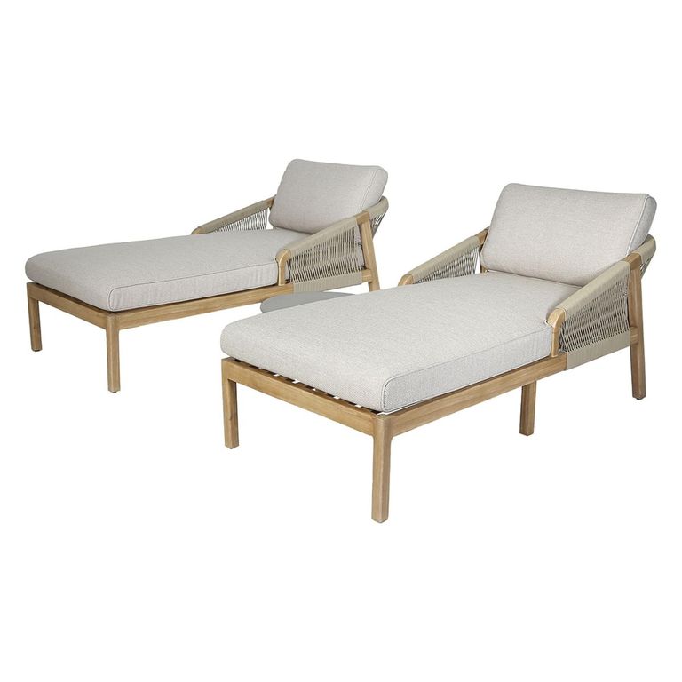 Martinique Garden Double Sunlounger Set - Light Brown