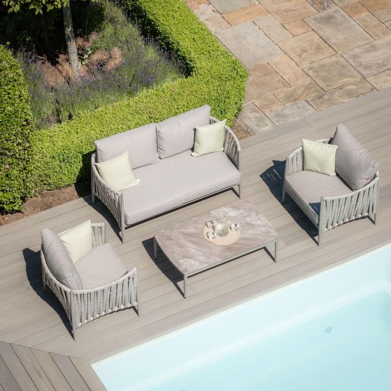 Milan Garden Sofa Set - 2 Seater - Cool Linen
