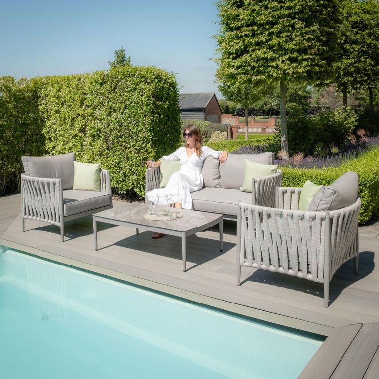 Milan Garden Sofa Set - 2 Seater - Cool Linen