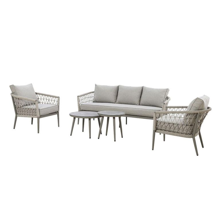 Monaco Garden Sofa Set - 3 Seater - Cool Linen