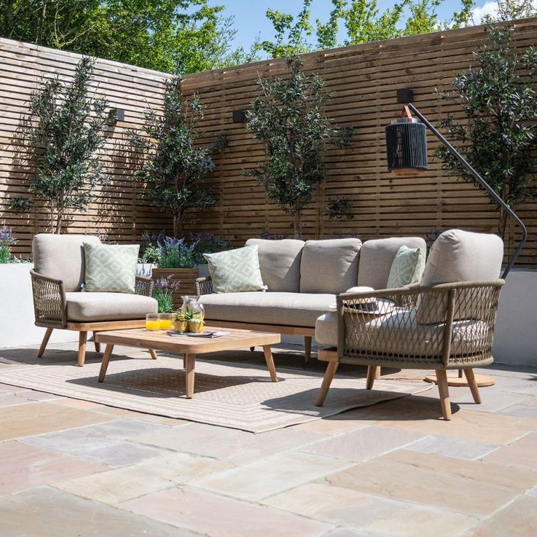 New Bali Garden Lounge Set - 3 Seater - Sandstone