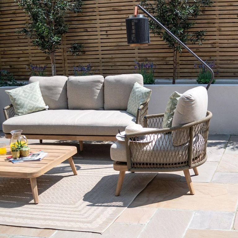 New Bali Garden Lounge Set - 3 Seater - Sandstone