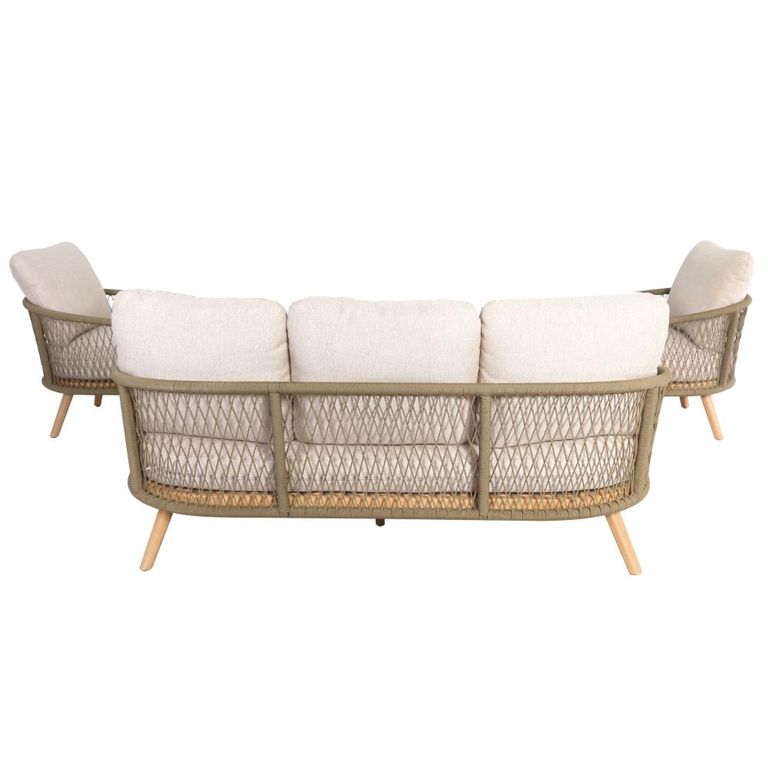 New Bali Garden Lounge Set - 3 Seater - Sandstone