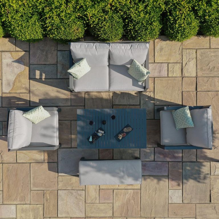 New York Garden Sofa Set - 2 Seater - Rising Table - Dove Grey