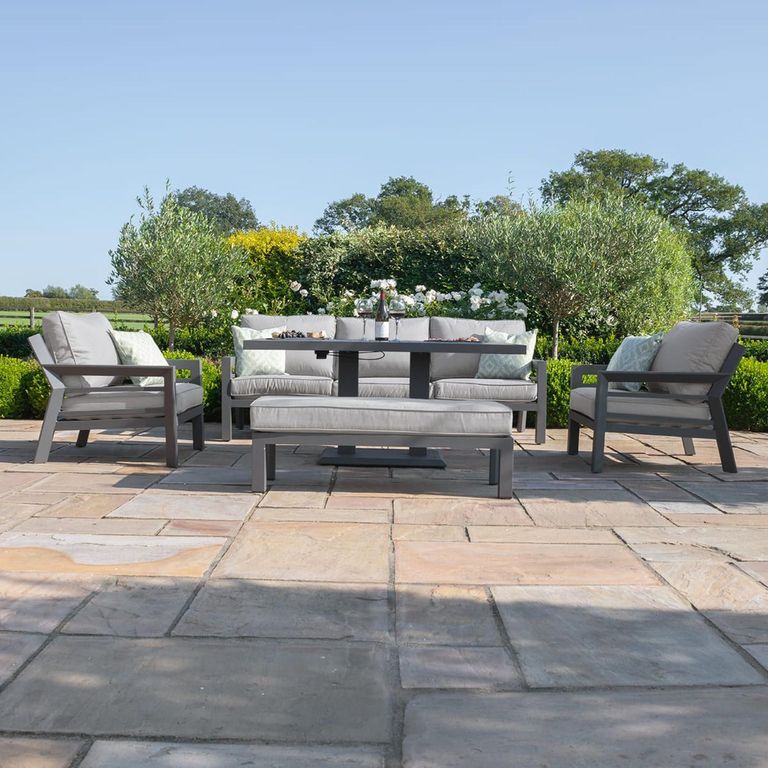 New York Garden Sofa Set - 3 Seater - Rising Table - Dove Grey