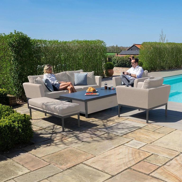 Pulse Garden Sofa Set - 3 Seater - Aluminium - Oatmeal