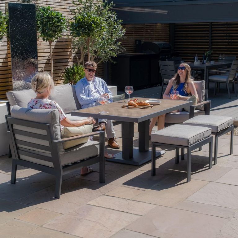 Vancouver Garden Sofa Set - 3 Seater - Rising Table - Dove Grey