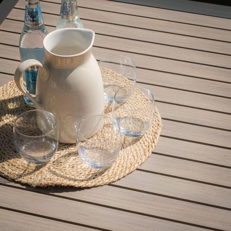 Vancouver Large Corner Garden Sofa Set - with Table - Dove Grey