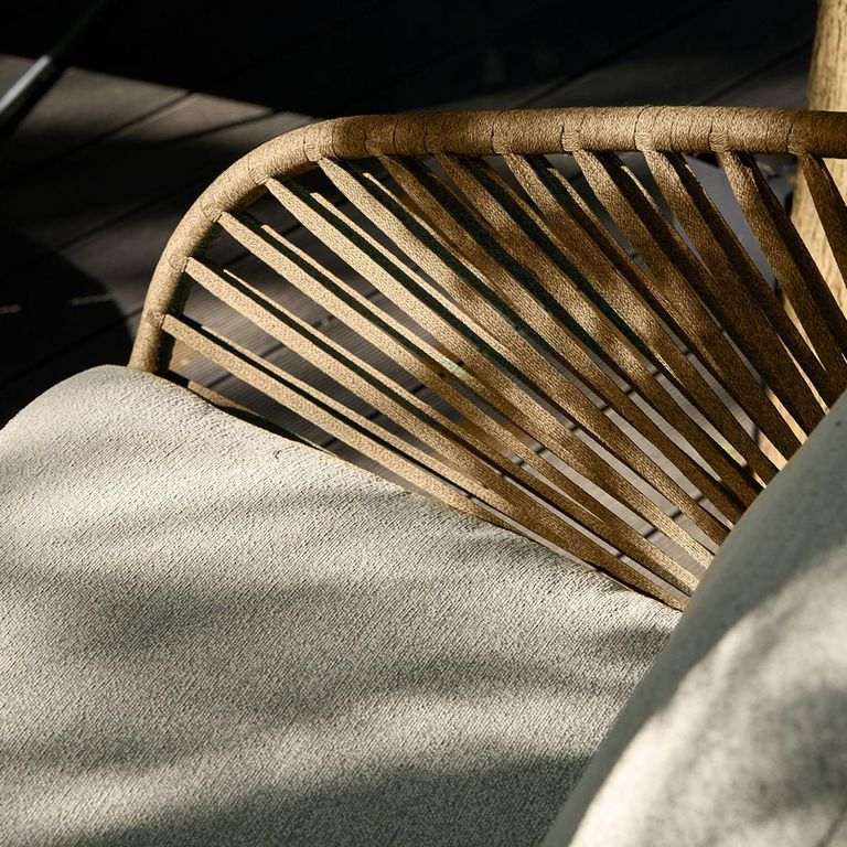 Novella Garden Lounge Set - 4 Seater - Round - Beige - Fabric