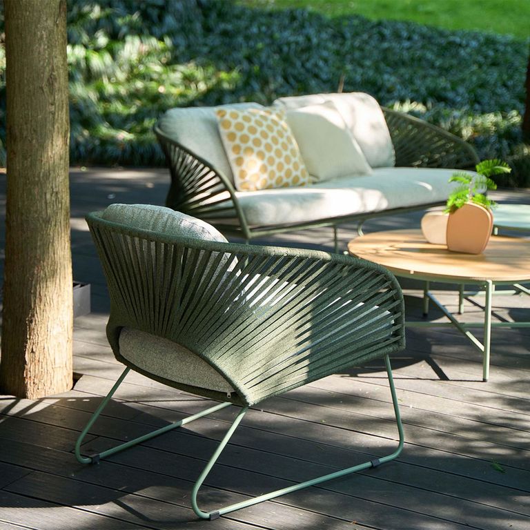 Novella Garden Lounge Set - 4 Seater - Round - Grey - Fabric