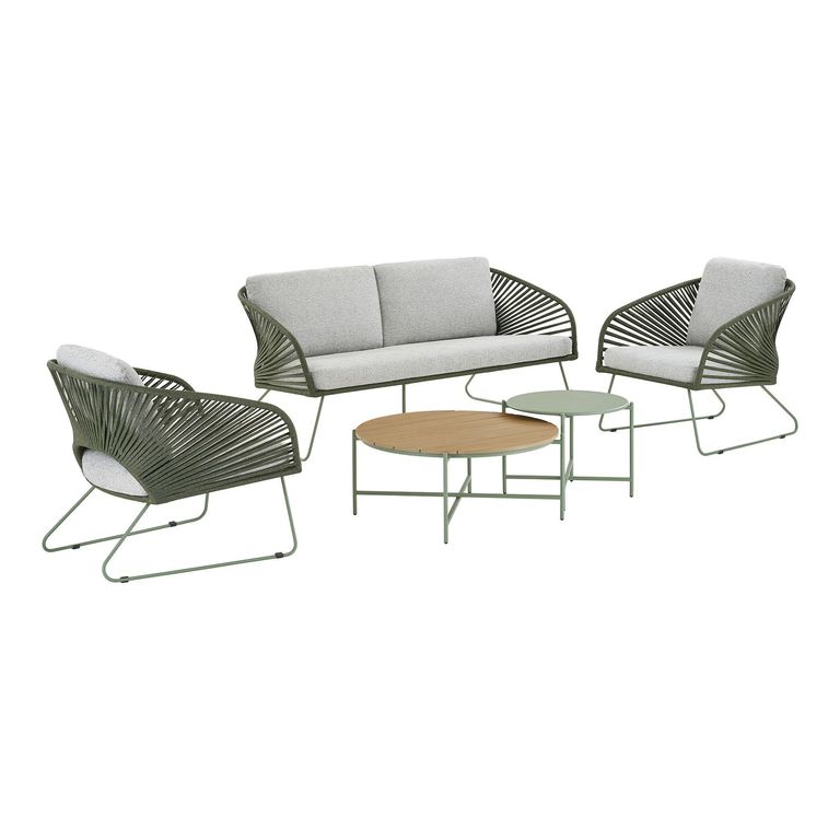Novella Garden Lounge Set - 4 Seater - Round - Grey - Fabric