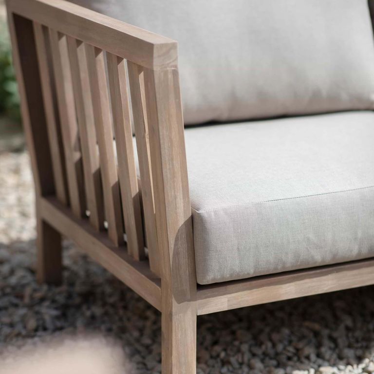 Porthallow Outdoor 3 Seater Sofa Set Natural Acacia Wood