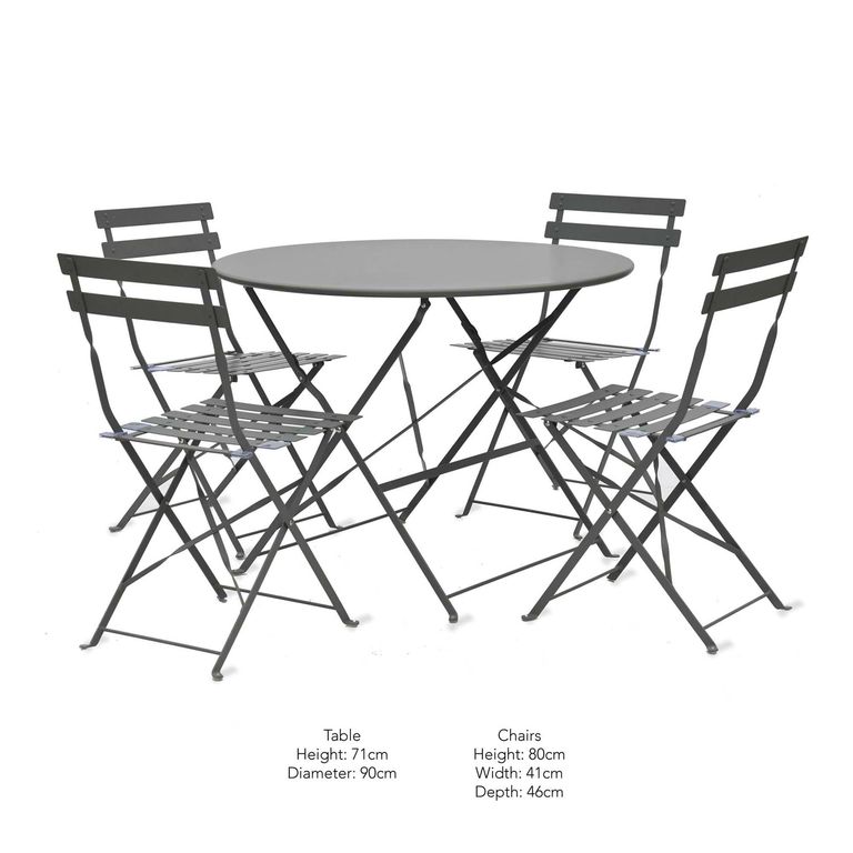 Rive Outdoor Droite Bistro Set Large Carbon