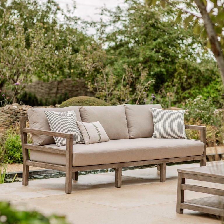 Sandridge Outdoor 3 Seater Sofa Set Natural Acacia Wood