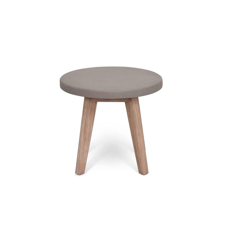 Lynton Outdoor Round Side Table Grey Faux Concreate