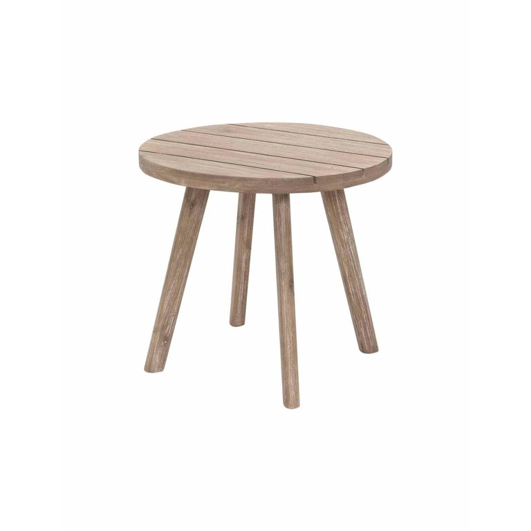 Porthallow Outdoor Round Side Table Natural Acacia Wood
