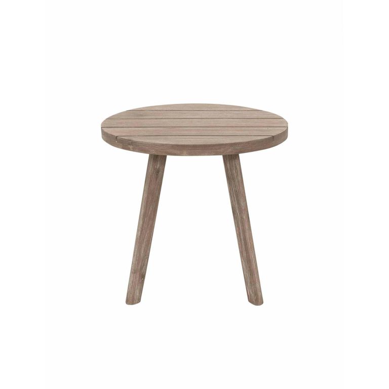 Porthallow Outdoor Round Side Table Natural Acacia Wood