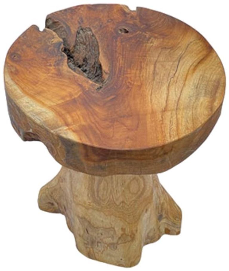 Teak Root Lamp Table - Mushroom - Round