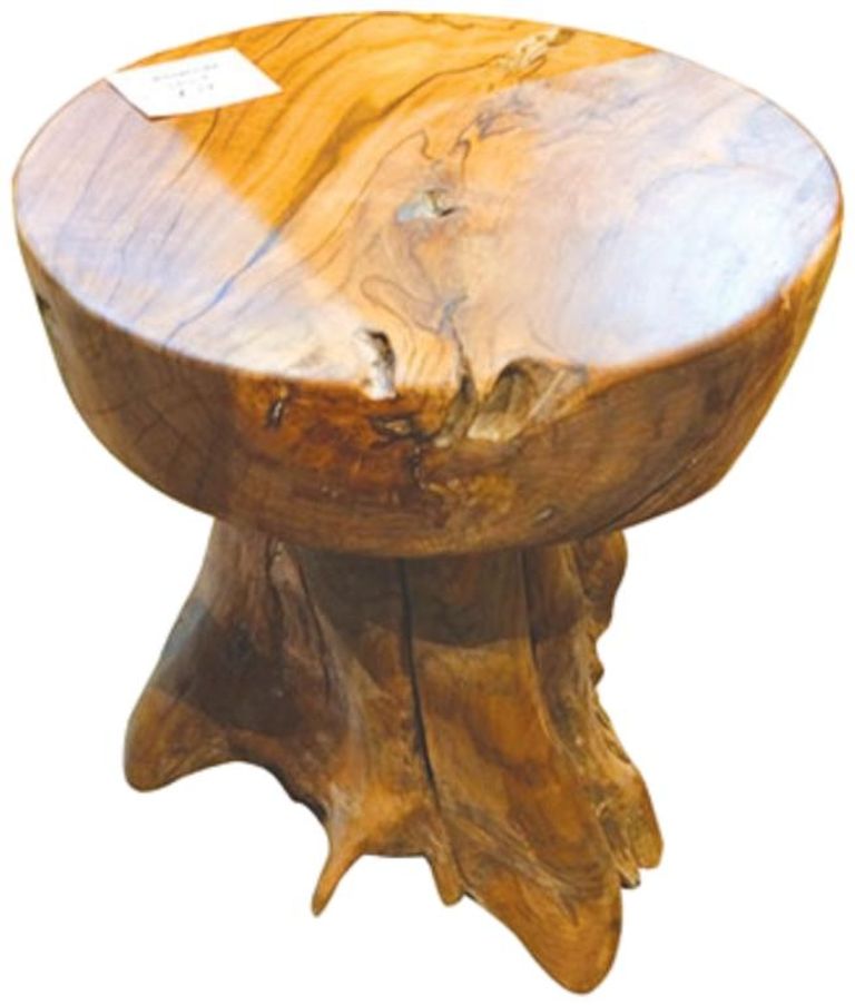 Teak Root Lamp Table - Mushroom - Round