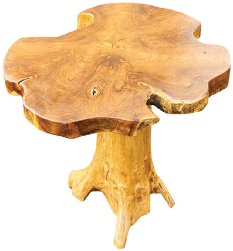 Teak Root Side Table - Mushroom