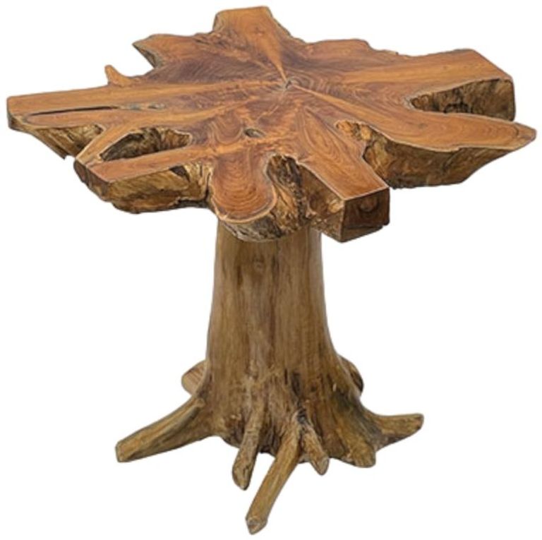 Teak Root Side Table - Mushroom