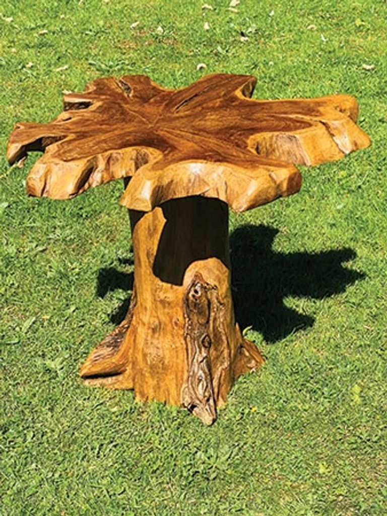 Teak Root Side Table - Mushroom