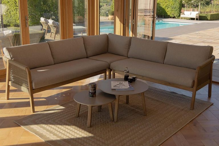 Martinique Corner Garden Sofa Set - Light Brown