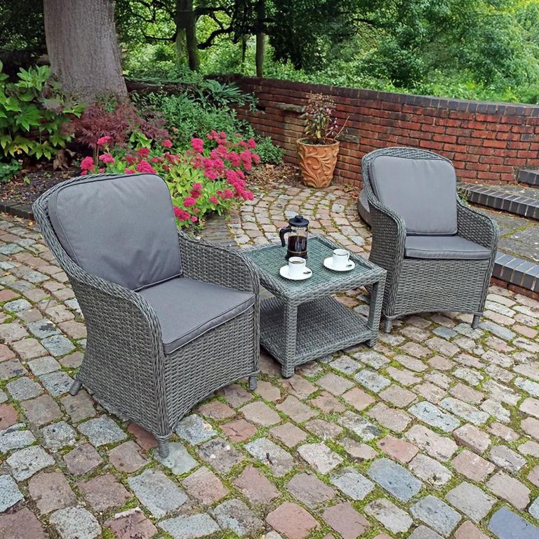 Paris Garden Imperial Companion Set - 2 Seater - Grey - Rattan