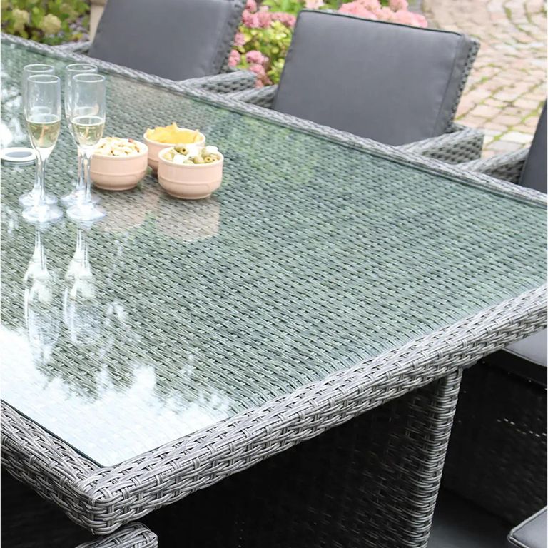 Paris Garden Cube Dining Set - 10 Seater - Grey - Rattan