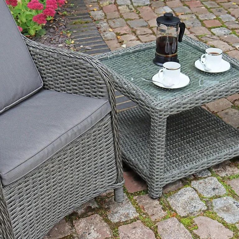 Paris Garden Imperial Companion Set - 2 Seater - Grey - Rattan