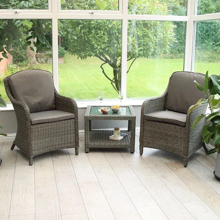 Paris Garden Imperial Companion Set - 2 Seater - Grey - Rattan