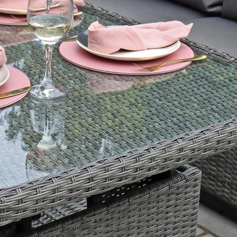 Paris Garden Modular Corner Dining Set - 8 Seater - Deluxe - Grey - Rattan