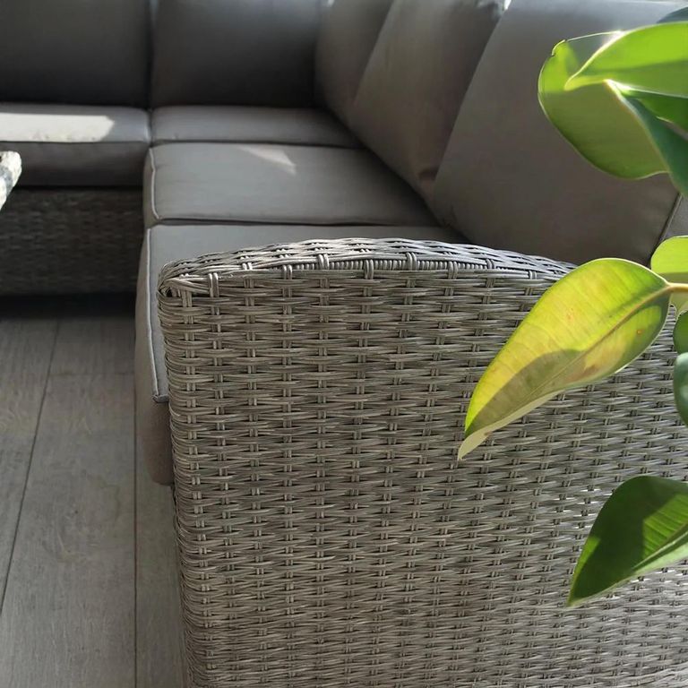 Paris Garden Modular Corner Dining Set - 8 Seater - Deluxe - Grey - Rattan