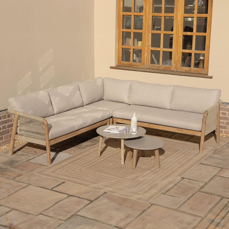Martinique Corner Garden Sofa Set - Light Brown