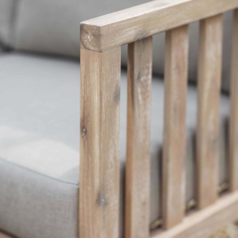 Porthallow Outdoor 2 Seater Sofa Natural Acacia Wood