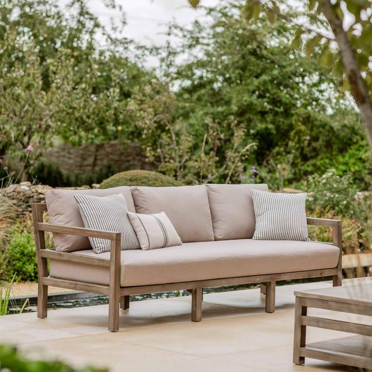 Sandridge Outdoor 3 Seater Sofa Natural Acacia Wood