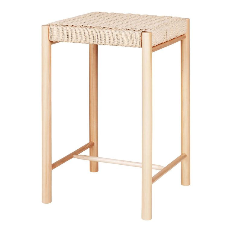 Abano Large Stool - Square - Wicker - Natural