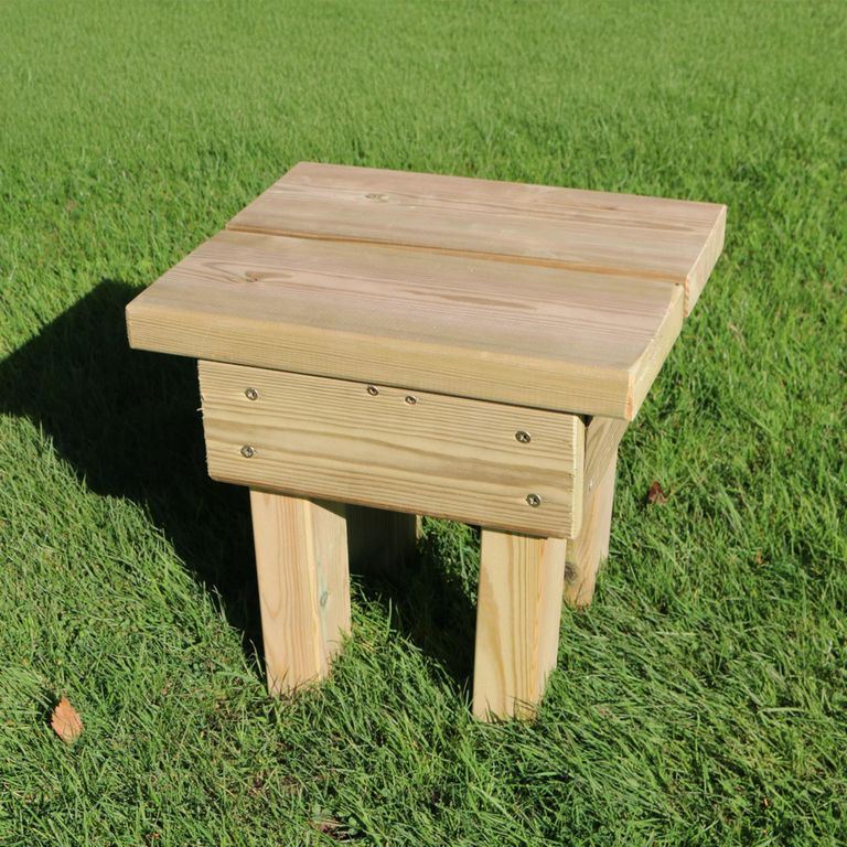 Garden Footstool - Square - Timber Wood