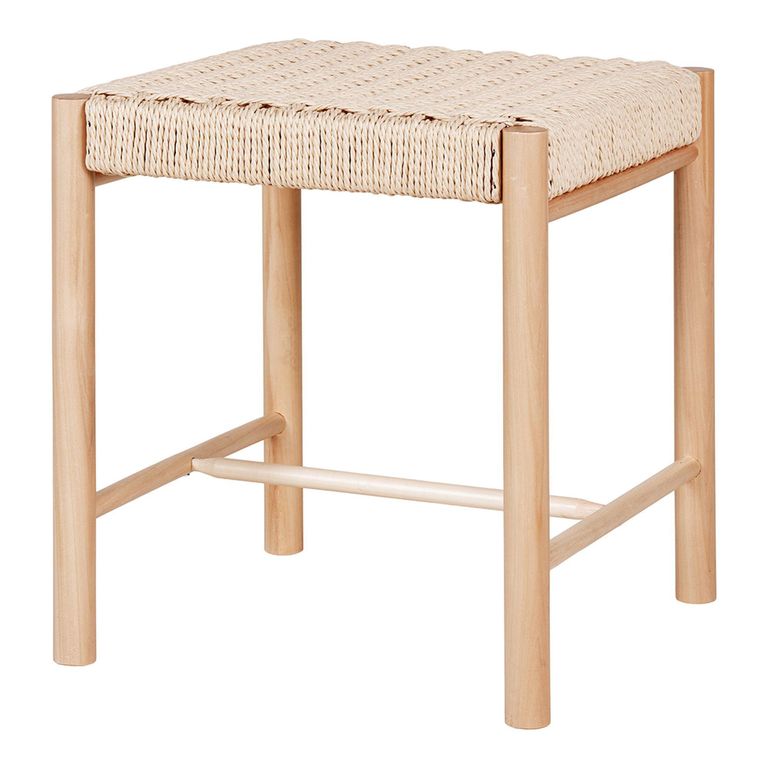 Abano Small Stool - Square - Wicker - Natural